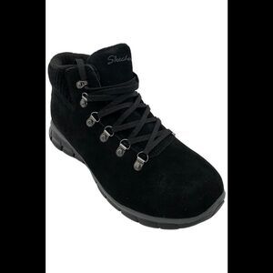 Skechers Synergy Water Repellent Suede Lace-Up Hiker Boots Black - Medium